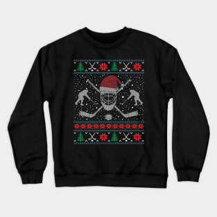 Funny Christmas Ice Hockey Ugly Christmas Xmas Crewneck Sweatshirt